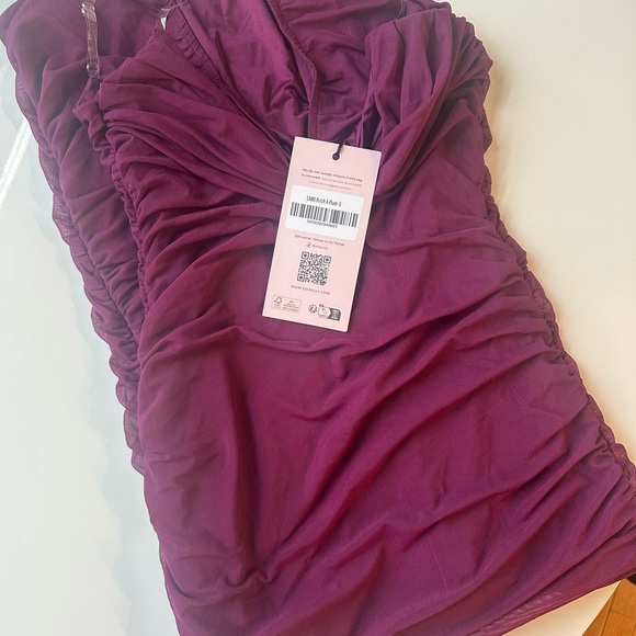 OHPOLLY NWT plum body con alondra- Elegant Purple Women's Dress - Picture 3 of 3
